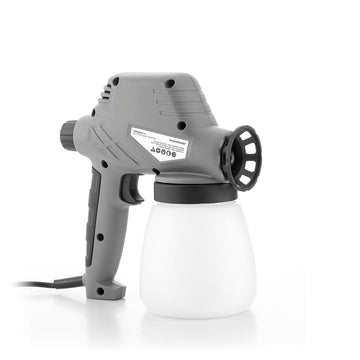 Graue Spraint+ Farbspritzpistole mit weißem Behälter für elektrische Lackierarbeiten.
