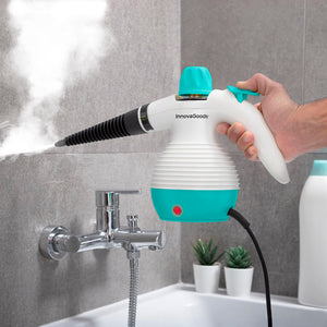 InnovaGoods Handdampfreiniger reinigt Fliesen mit Dampf. Mehrzweck-Dampfreiniger mit Zubehör.