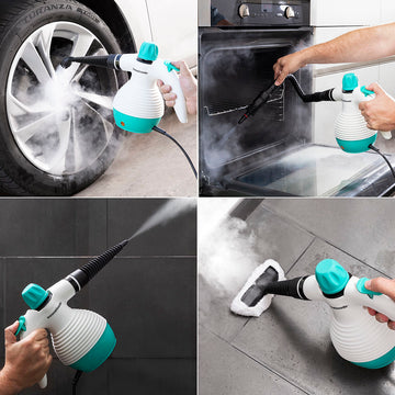 InnovaGoods Handdampfreiniger reinigt Auto, Ofen und Fliesen. Mehrzweck Dampfreiniger mit Zubehör.
