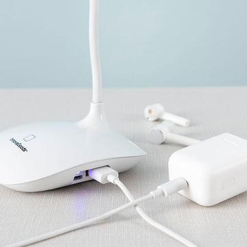 Weiße LED-Tischlampe mit USB-Ladefunktion von InnovaGoods - homely Family Shop