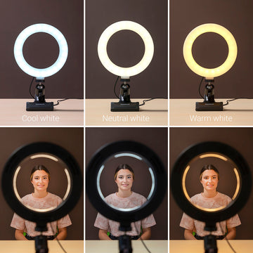 InnovaGoods Lumahoop Selfie Licht mit Halteklammer zeigt verschiedene Lichtmodi - homely Family Shop