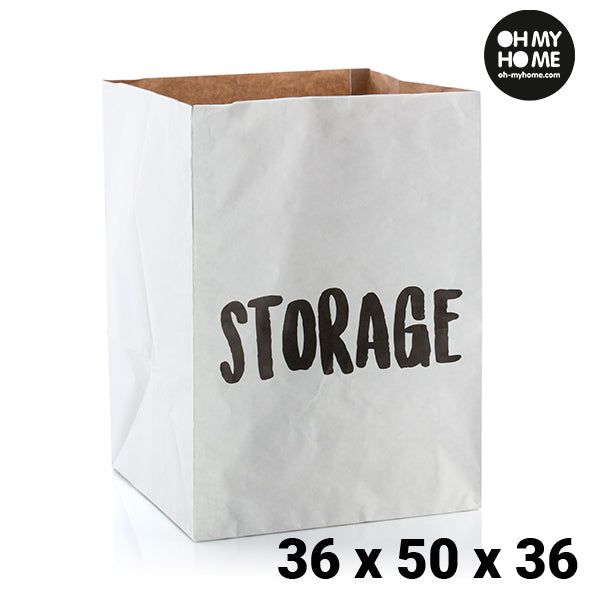 Große Papiertüte mit Aufschrift STORAGE für die Aufbewahrung - homely Family Shop
