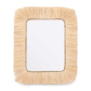 Bunter Wandspiegel mit Rahmen aus Bast - homely Family Shop