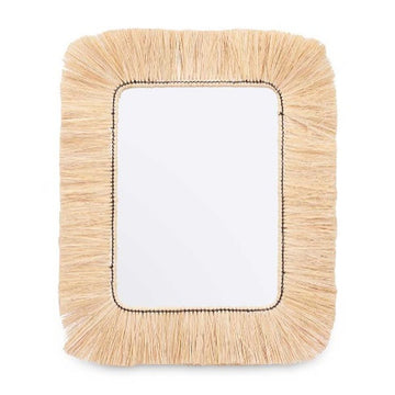 Bunter Wandspiegel mit Rahmen aus Bast - homely Family Shop