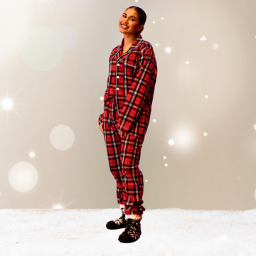 Damen Pyjama im roten Karodesign für Sleepwear - homely Family Shop