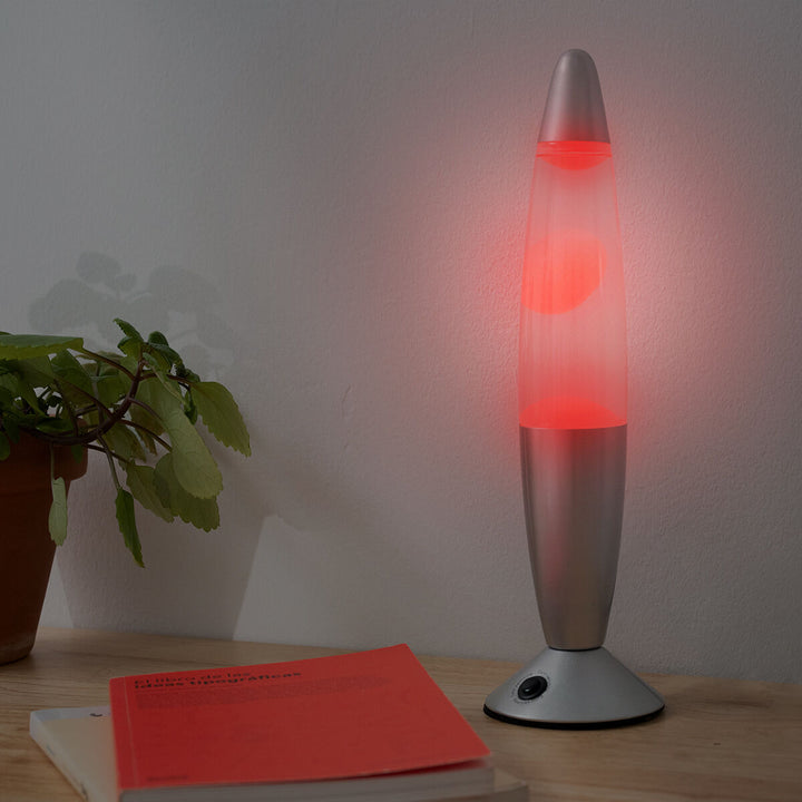 Mehrfarbige LED Lavalampe mit rotem Lavaeffekt - homely Family Shop