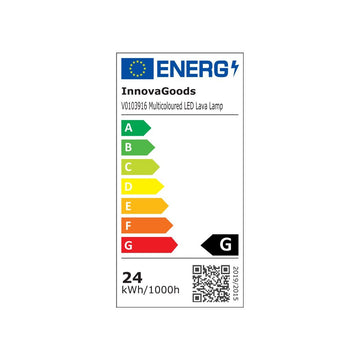 Energielabel für InnovaGoods LED Lavalampe, Energieeffizienz G - homely Family Shop
