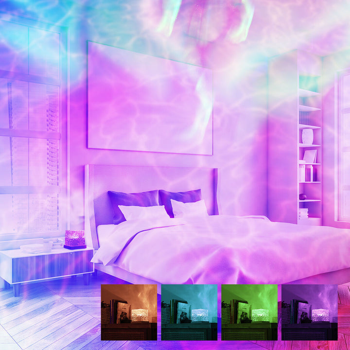 Aurora Borealis LED-Projektor beleuchtet Schlafzimmer. Entspannende Atmosphäre - homely Family Shop